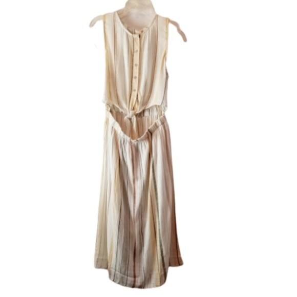 NEW RVCA Arizona Large Striped Cut-Out Sleeveless Partially Lined Dress‎ Pockets - Picture 5 of 15